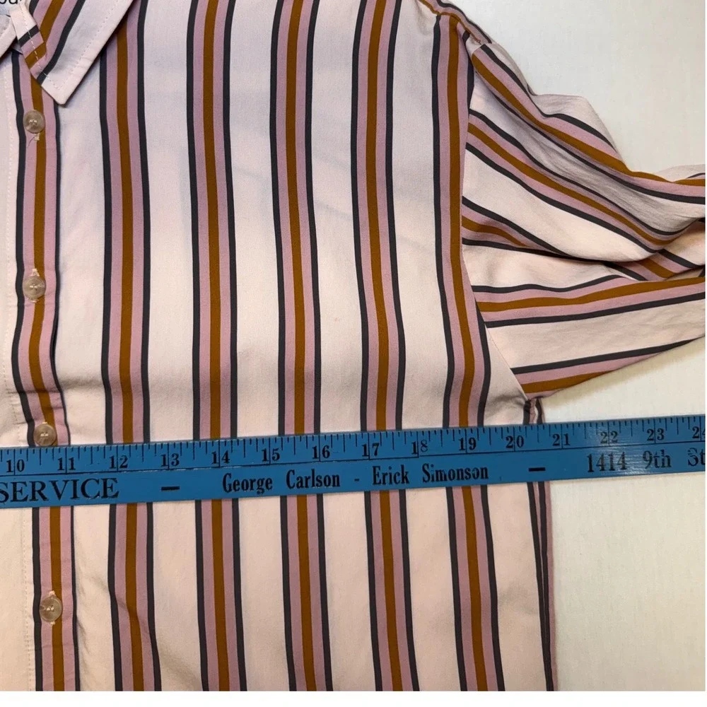 ba&sh Lady Shirt Size 1 Multicolor Striped Button Down Long Sleeve Blouse